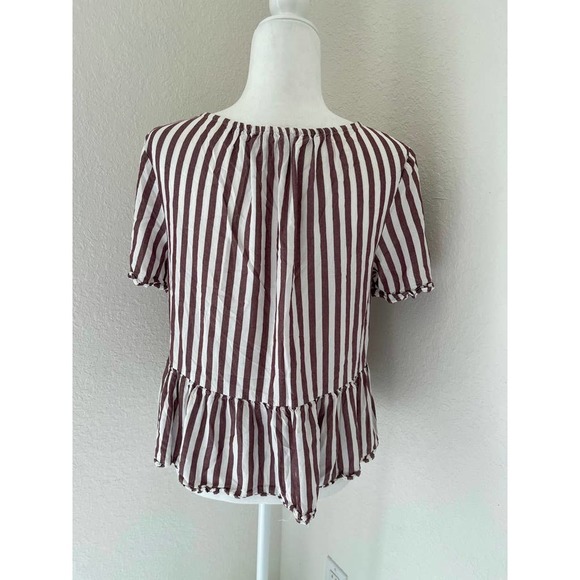 Madewell Brown and White Striped Top - Picture 3 of 7